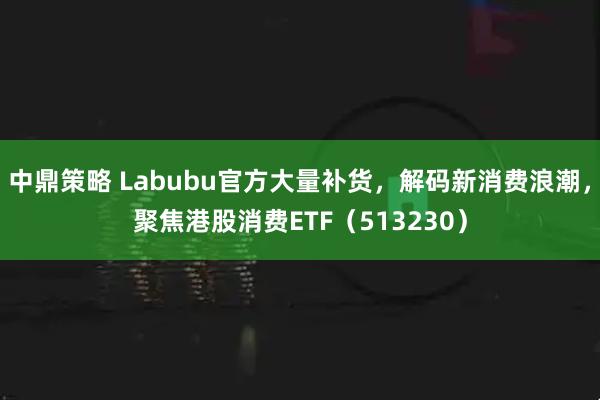 中鼎策略 Labubu官方大量补货，解码新消费浪潮，聚焦港股消费ETF（513230）
