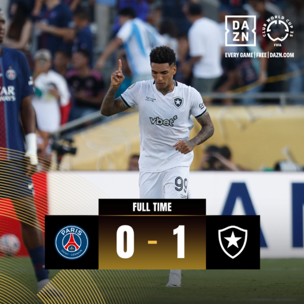 启运配资 世俱杯B组积分榜：博塔弗戈两战全胜领跑，巴黎、马竞同积3分