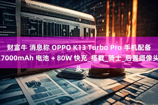 财富牛 消息称 OPPO K13 Turbo Pro 手机配备 7000mAh 电池 + 80W 快充_搭载_骑士_后置摄像头